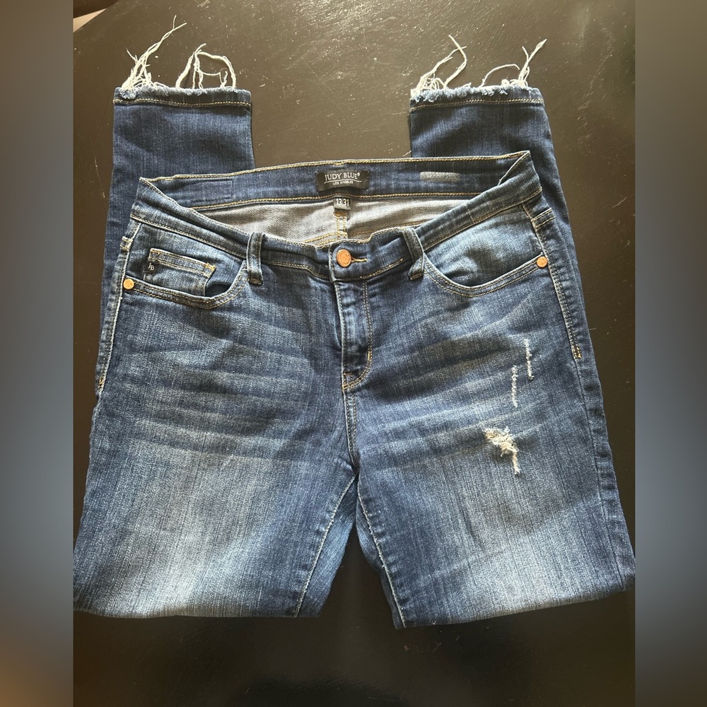 Judy Blue Destroyed Raw Hem Jeans